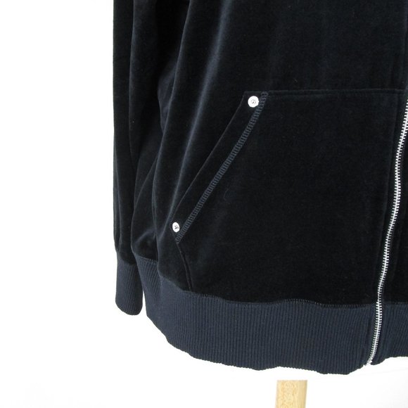 MICHAEL Michael Kors Plus Size Black Silver Velvet Velour Full Zip Jacket 3X - Picture 5 of 12